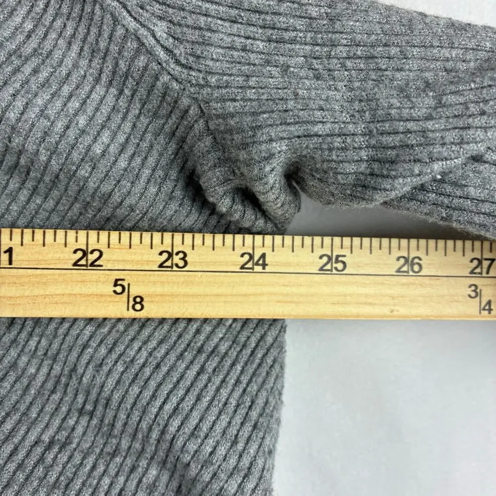 Croft & Barrow V-Neck Sweater Women's 3X Grey Long Sleeve Lagenlook Ribbed Knit